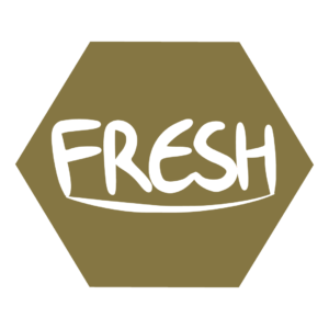 Logo Fresh w kształcie sześciokąta