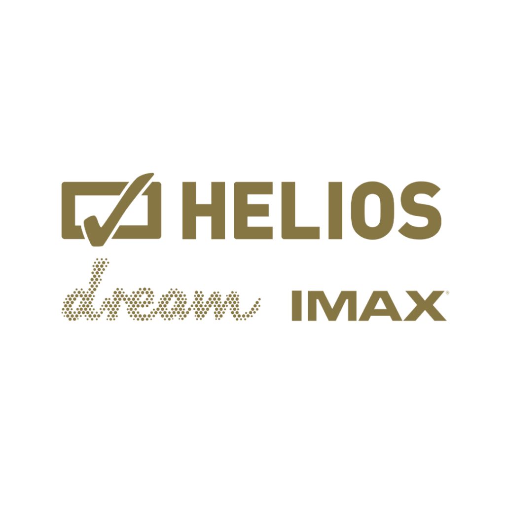 Logo Helios Dream IMAX w złotym kolorze