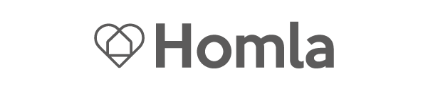 Logo marki Homla w kolorze szarym