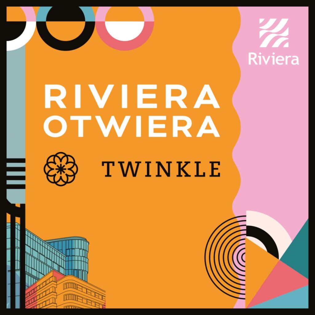Grafika promująca otwarcie Twinkle w Centrum Riviera.