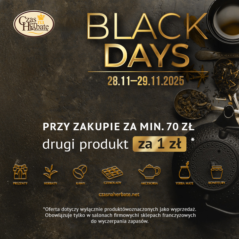 Promocja Black Days w Centrum Riviera, drugi produkt za 1 zł przy zakupie za min. 70 zł.