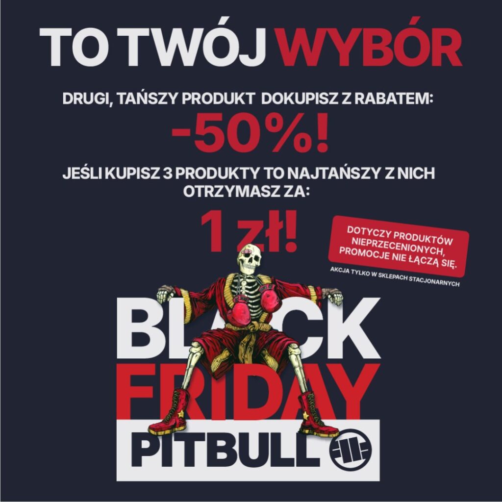 Promocja Black Friday w Centrum Riviera z rabatem 50%.