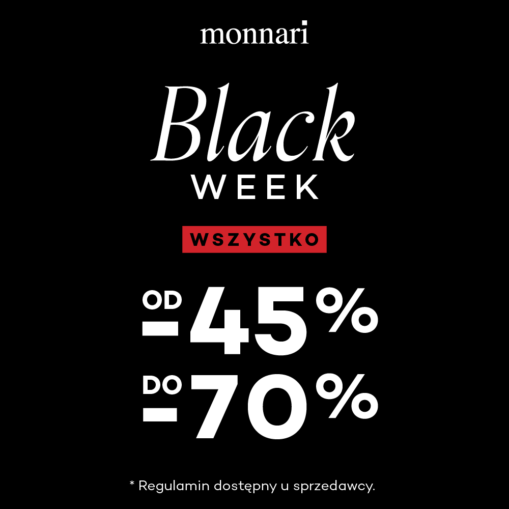 Promocja Black Week zniżki od 45% do 70%.