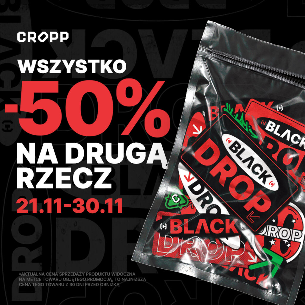Promocja Cropp: 50% zniżki na drugą rzecz, 21-30 listopada.