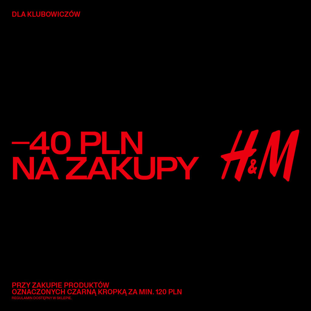 Promocja H&M: zniżka 40 PLN na zakupy.