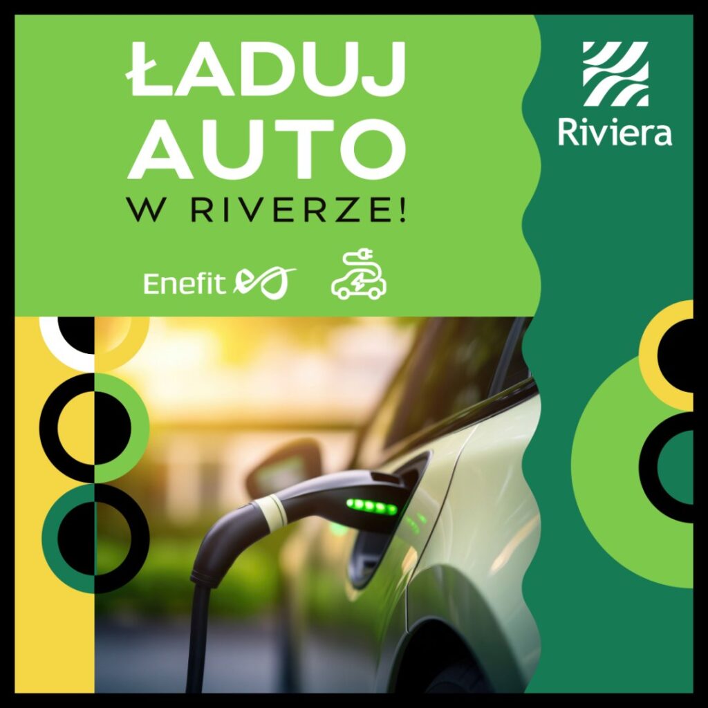 Samochód elektryczny ładowany w Centrum Riviera.