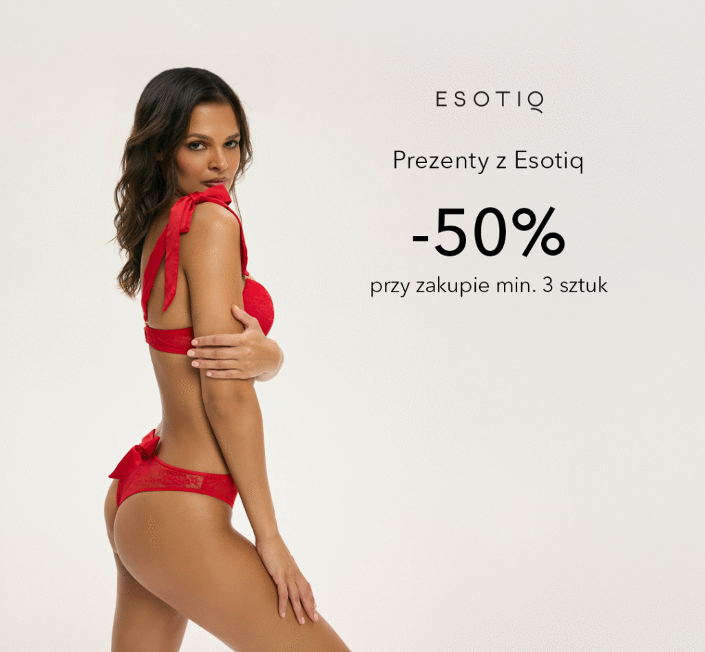 Kobieta w czerwonej bieliźnie na promocji -50%