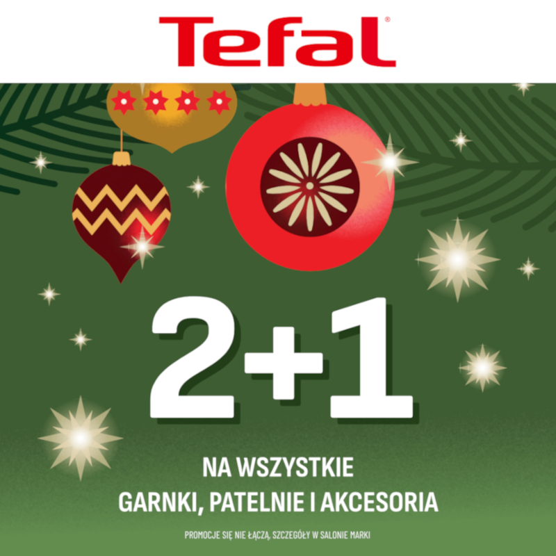 Promocja Tefal 2+1 na garnki, patelnie i akcesoria.