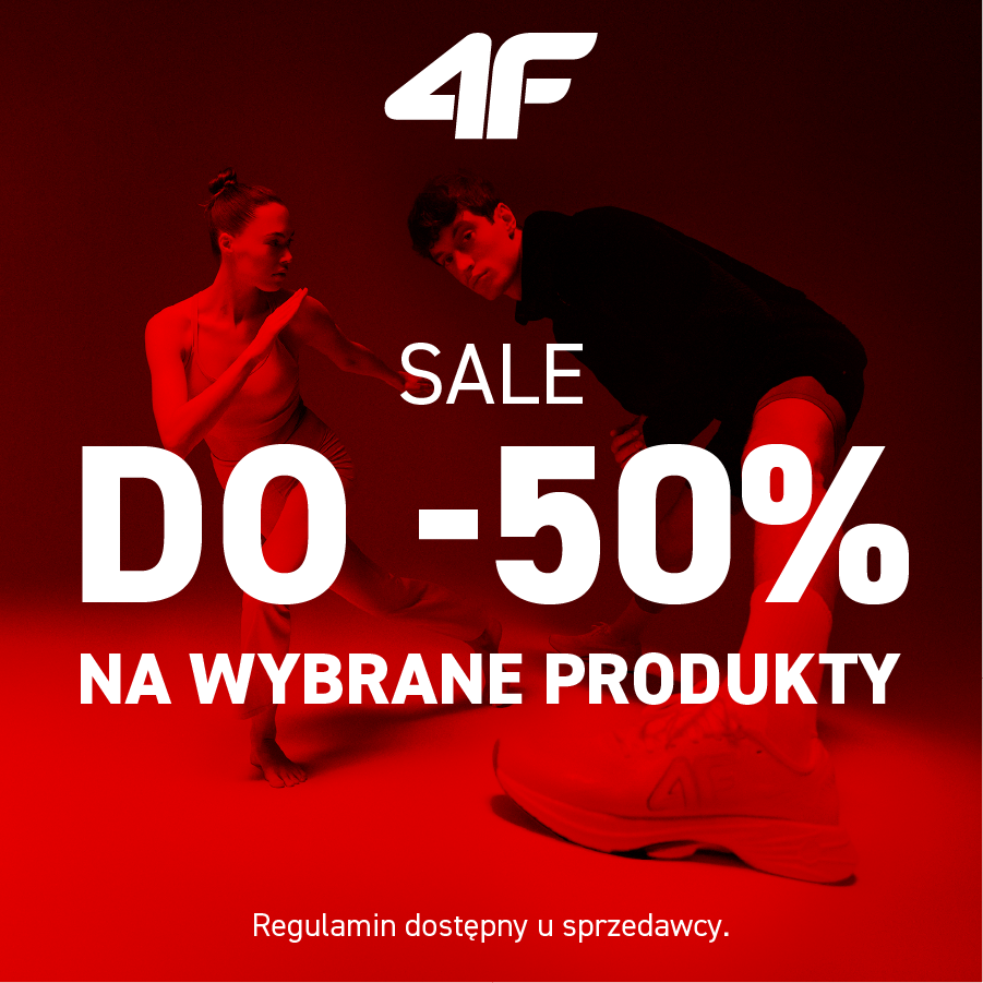 Promocja 4F, zniżki do 50% na wybrane produkty.