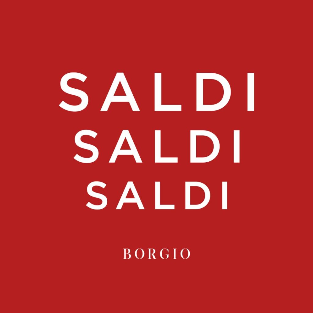 Czerwone tło z napisem SALDI