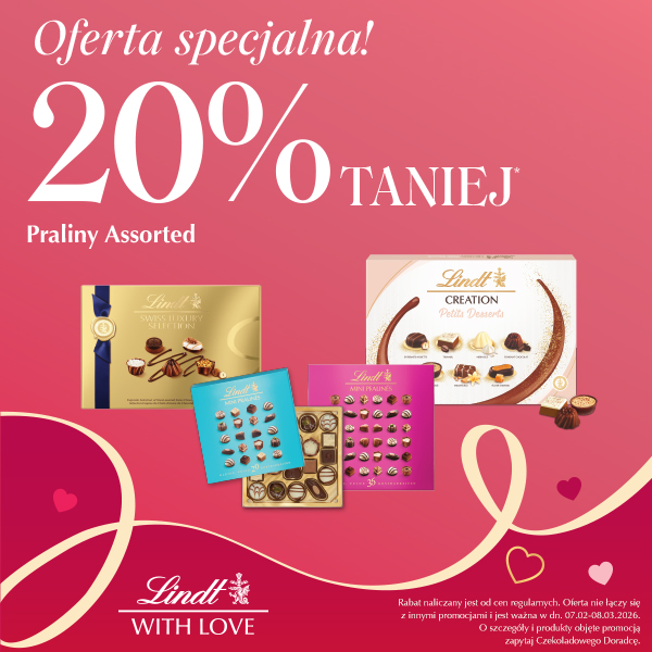 Promocja na praliny Lindt, 20% taniej.