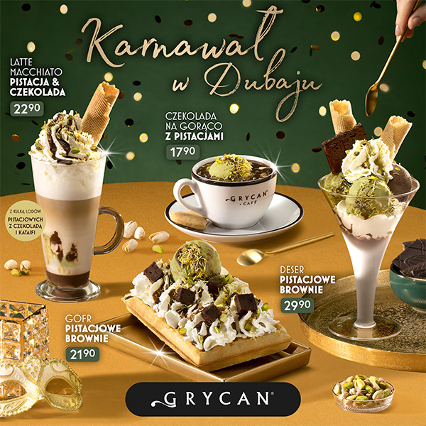 Desery karnawałowe z pistacjami i czekoladą w Dubaju.