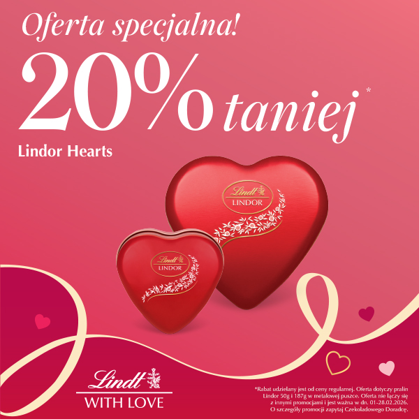 Promocja Lindt: 20% taniej na czekoladowe serca.