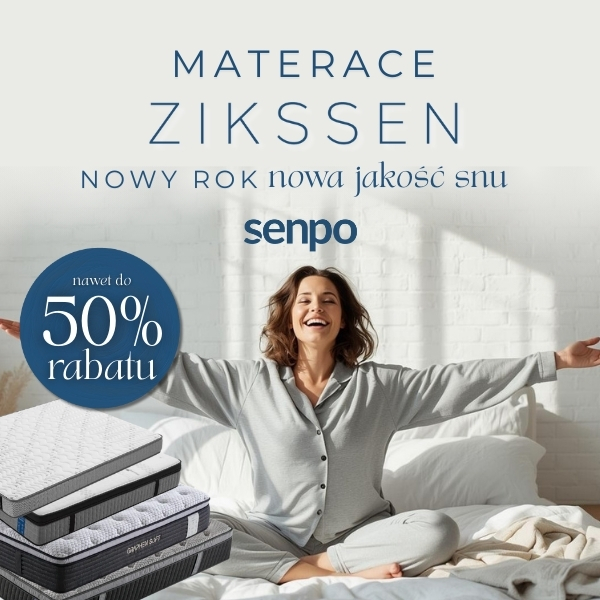 Kobieta na łóżku, materace Senpo, rabat do 50%.