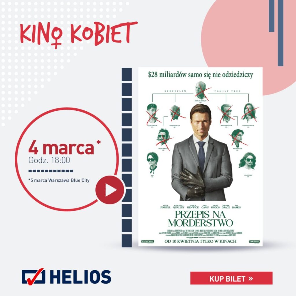 Plakat filmu 'Przepis na morderstwo' z datą wydarzenia 4 marca.