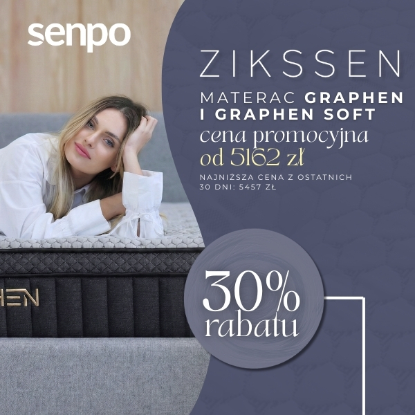Kobieta leżąca na materacu Zikssen w promocji.