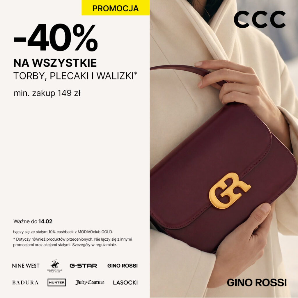 Promocja 40% na torby, plecaki i walizki w CCC.