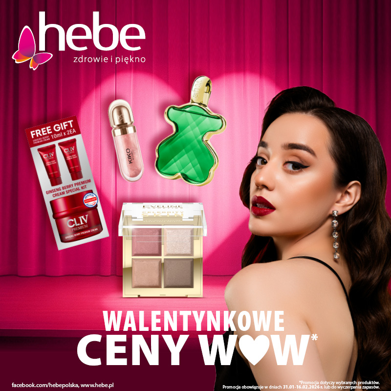 Promocje walentynkowe w Hebe z kosmetykami i perfumami.