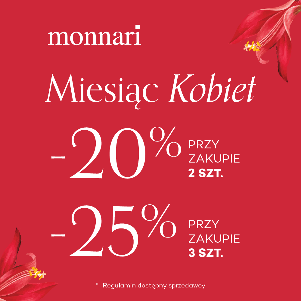 Promocja Monnari: Miesiąc Kobiet z rabatami do 25%.