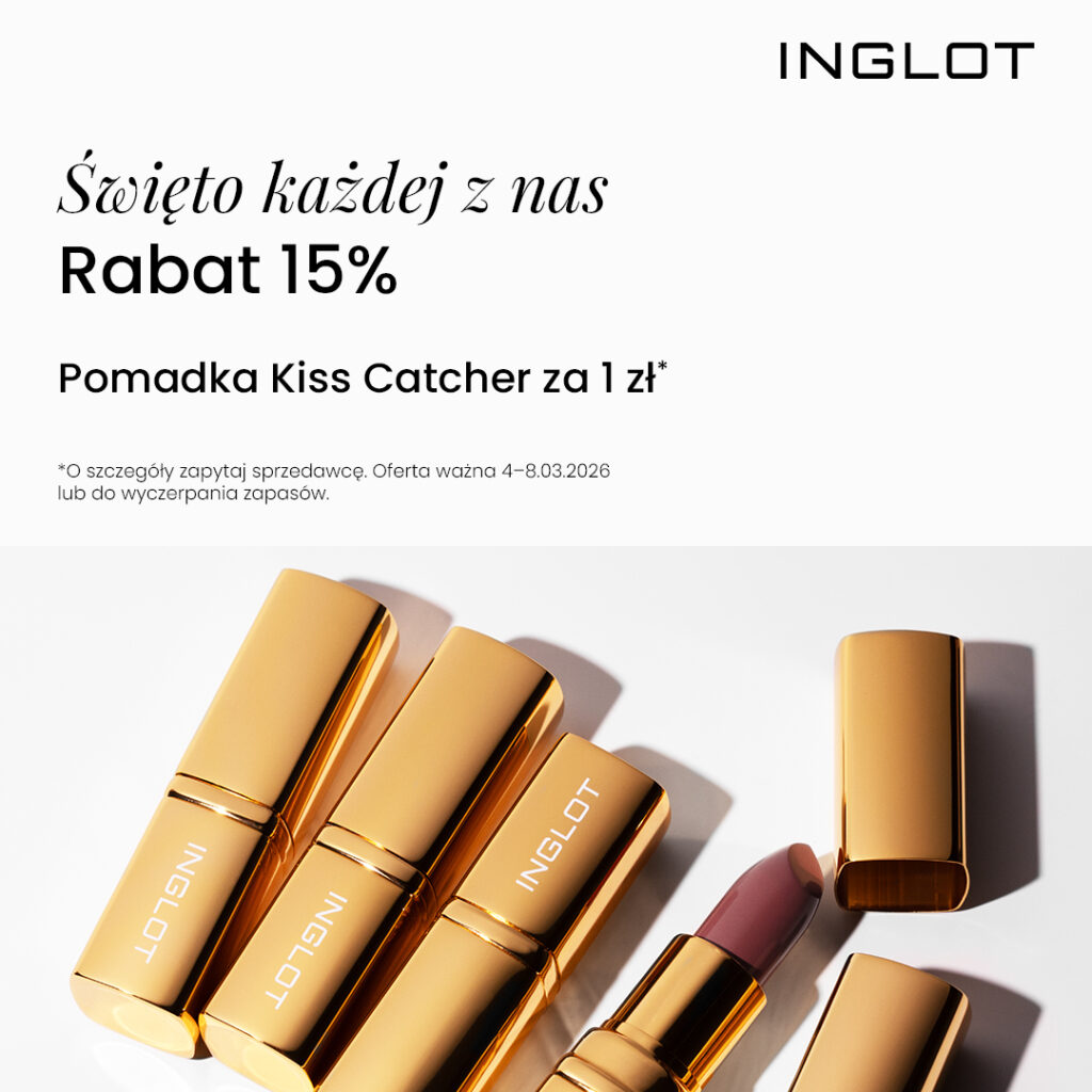 Złote opakowania pomadek Inglot na białym tle.