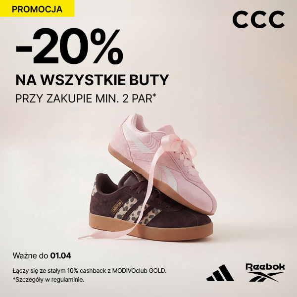 Promocja na buty w CCC, 20% zniżki przy zakupie dwóch par.