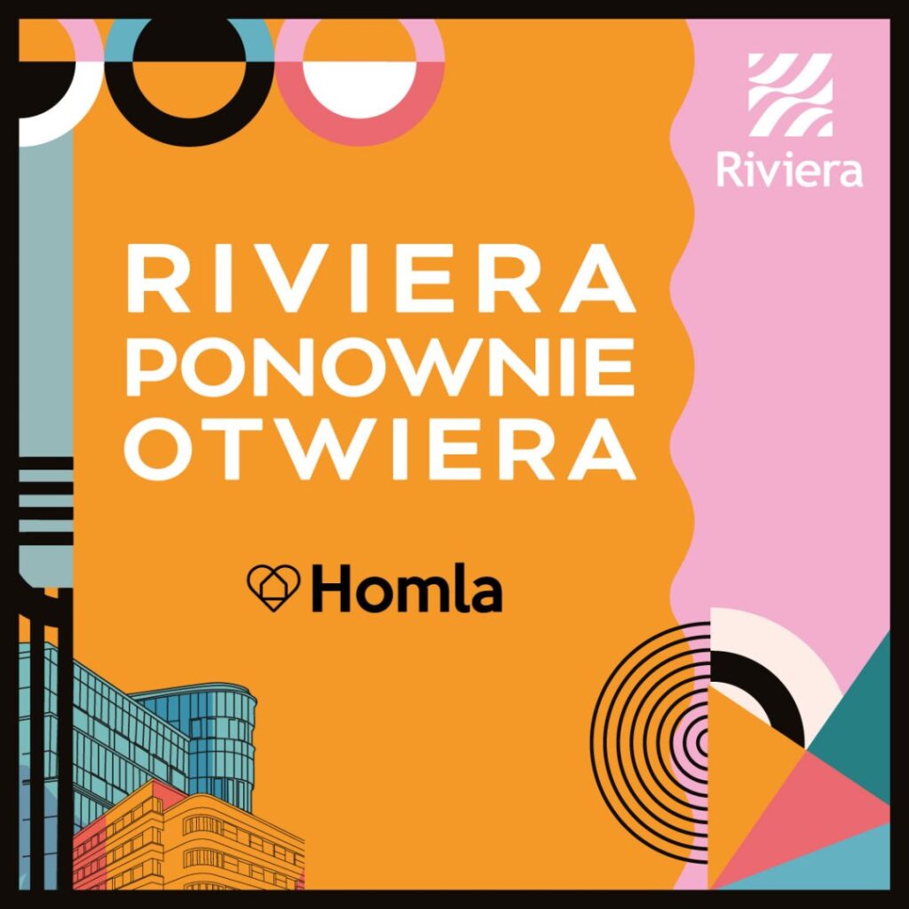 Grafika promująca otwarcie Homla w Centrum Riviera.