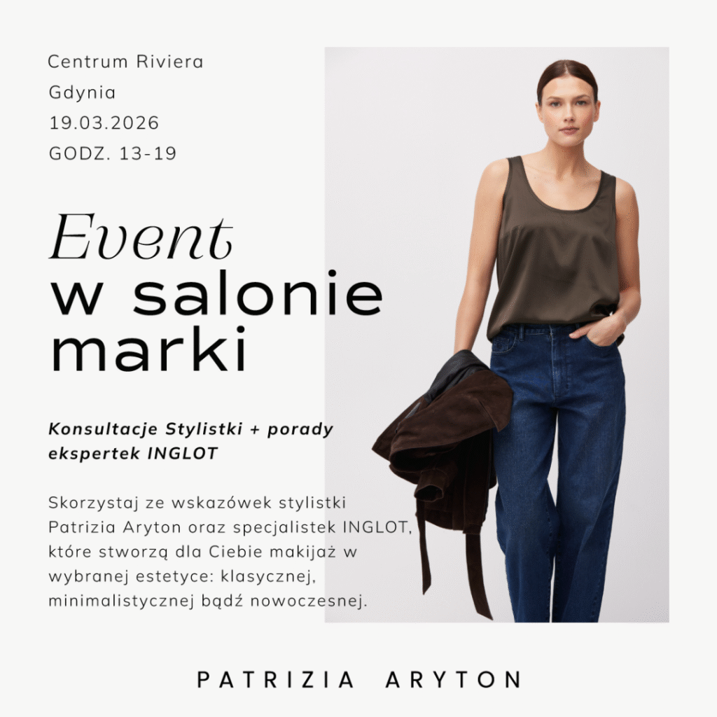 Kobieta w eleganckim stroju na wydarzeniu modowym w Gdyni.