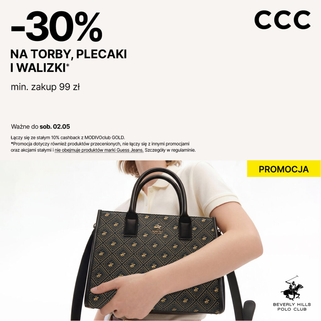 Promocja -30% na torby, plecaki i walizki w CCC.