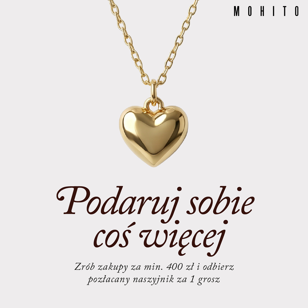 Złoty naszyjnik z wisiorkiem w kształcie serca