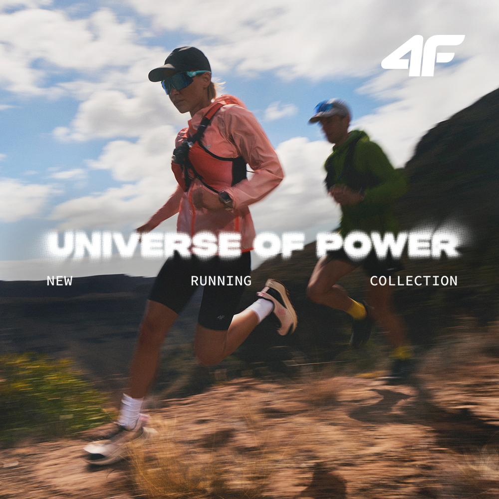 Biegacze w górach w odzieży sportowej 4F