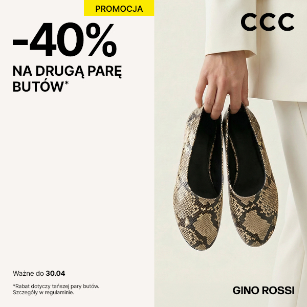 Promocja 40% na drugą parę butów w CCC.
