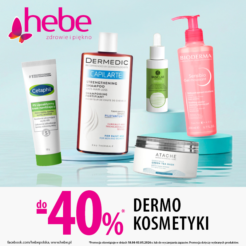 Promocja dermokosmetyków w Hebe z rabatem do 40%.