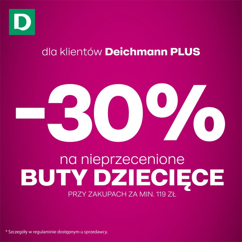 Promocja 30% na buty dziecięce w Deichmann.
