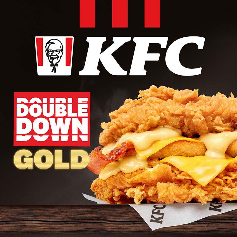 Kanapka KFC Double Down Gold z serem i bekonem
