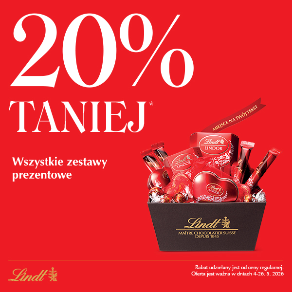 Zestawy prezentowe Lindt z rabatem 20%.
